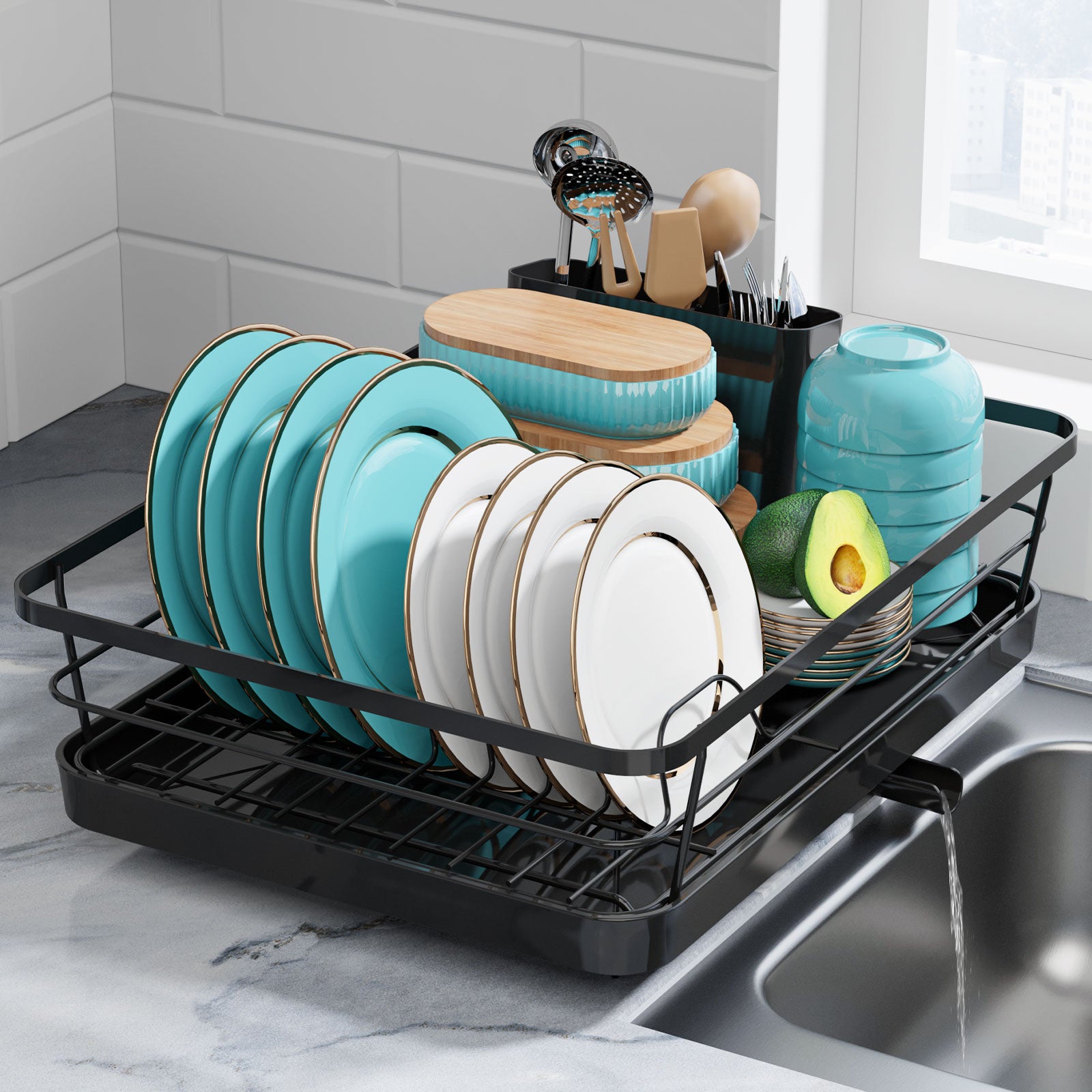 Dish Drying Rack,Kitchen Dish Rack,Dish Drainer Counter with