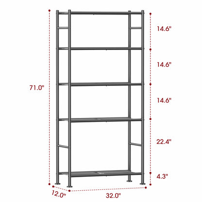 Sakugi Storage Shelves - 3 Tier Shelf Organizer, Sturdy Metal Garage Shelving with Adjustable Leveling Feet, Space-Saving Shelves Organizer for Pantry, Laundry, Kitchen (18" x 12" x 30", Black)