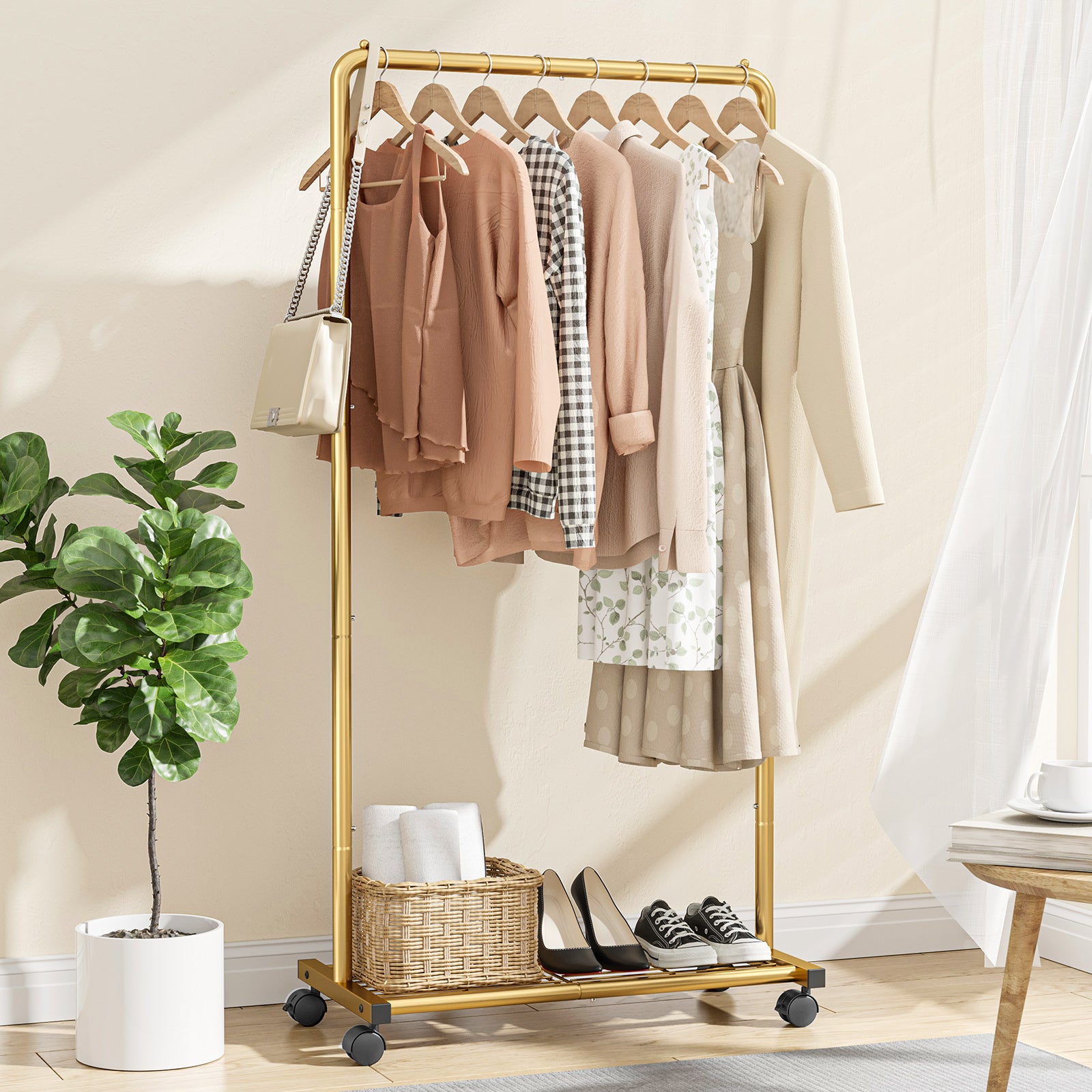 Black best sale closet rack