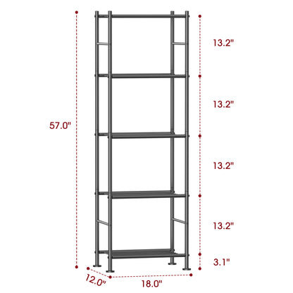 Sakugi Storage Shelves - 3 Tier Shelf Organizer, Sturdy Metal Garage Shelving with Adjustable Leveling Feet, Space-Saving Shelves Organizer for Pantry, Laundry, Kitchen (18" x 12" x 30", Black)