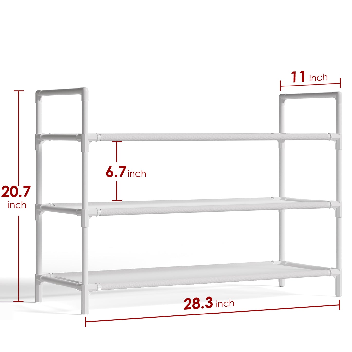 Sakugi Shoe Rack - Large-Capacity Shoe Organizer, 3-Tier Shoe Storage Rack, Sturdy & Durable Shoe Rack for Closet, Garage & Corridor, Stackable Shoe Rack for Entryway, Up to 16 Pairs of Shoes, Black